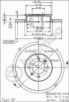 Breco BS 7340 - Тормозной диск autospares.lv