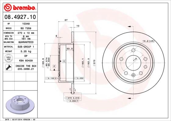 Breco BS 7359 - Тормозной диск autospares.lv