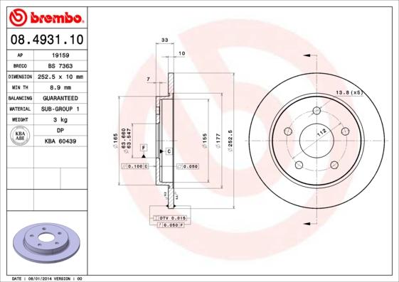 Breco BS 7363 - Тормозной диск autospares.lv