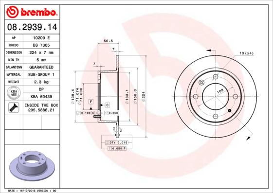 Breco BS 7305 - Тормозной диск autospares.lv