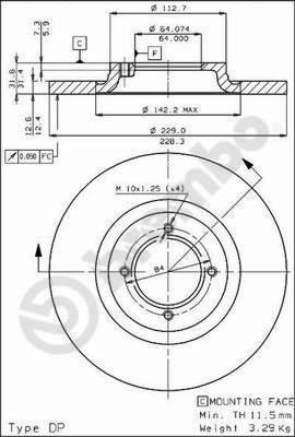 Breco BS 7303 - Тормозной диск autospares.lv