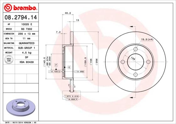 Breco BS 7302 - Тормозной диск autospares.lv