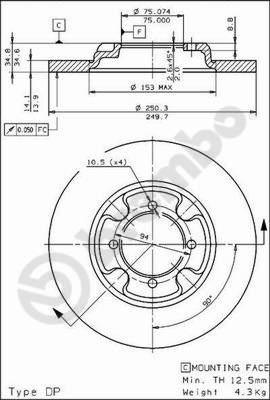 ATE 24011401061 - Тормозной диск autospares.lv