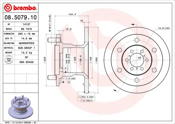 Breco BS 7375 - Тормозной диск autospares.lv