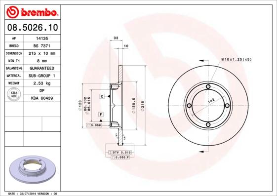 Breco BS 7371 - Тормозной диск autospares.lv