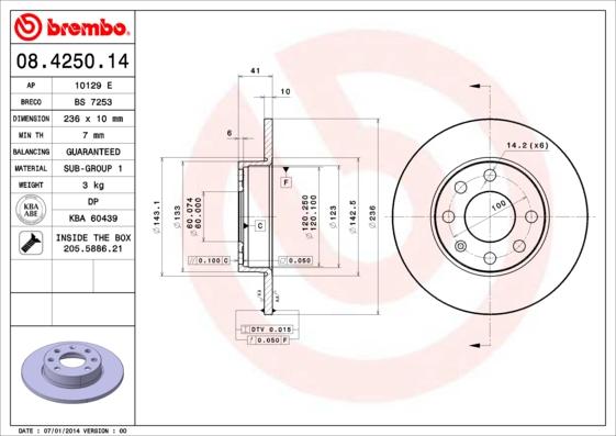 Breco BS 7253 - Тормозной диск autospares.lv