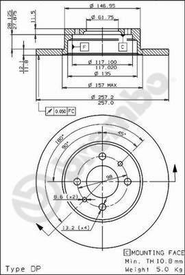 Breco BS 7262 - Тормозной диск autospares.lv