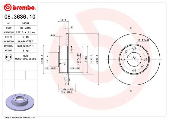 Breco BS 7215 - Тормозной диск autospares.lv