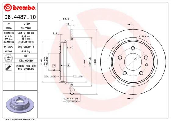 Breco BS 7281 - Тормозной диск autospares.lv