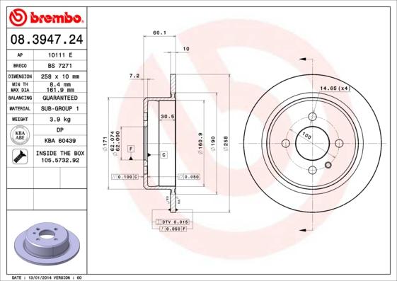 Breco BS 7271 - Тормозной диск autospares.lv