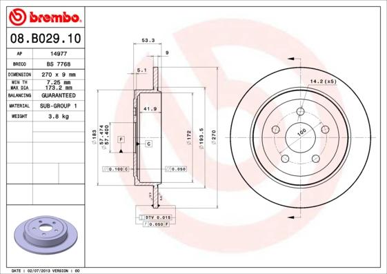 Breco BS 7768 - Тормозной диск autospares.lv