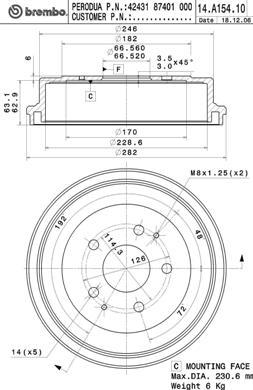 Breco BT 1154 - Тормозной барабан autospares.lv