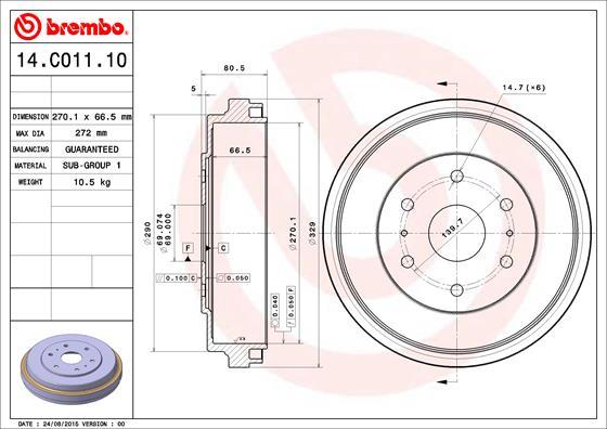 Breco BT 1162 - Тормозной барабан autospares.lv