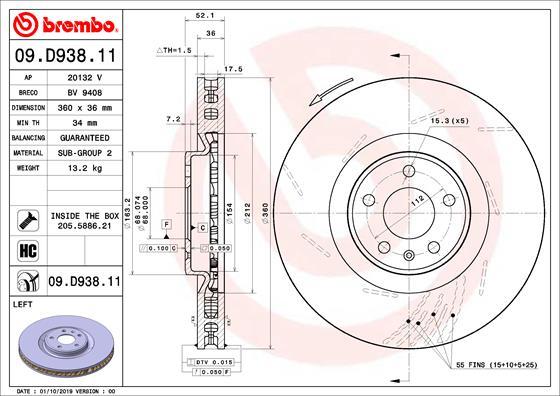 Breco BV 9408 - Тормозной диск autospares.lv