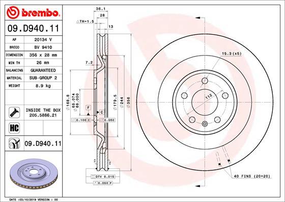 Breco BV 9410 - Тормозной диск autospares.lv