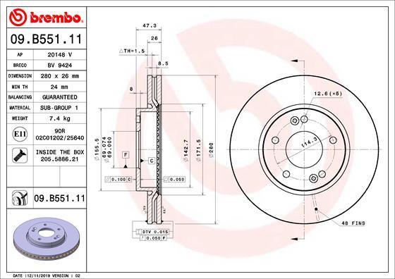 Breco BV 9424 - Тормозной диск autospares.lv