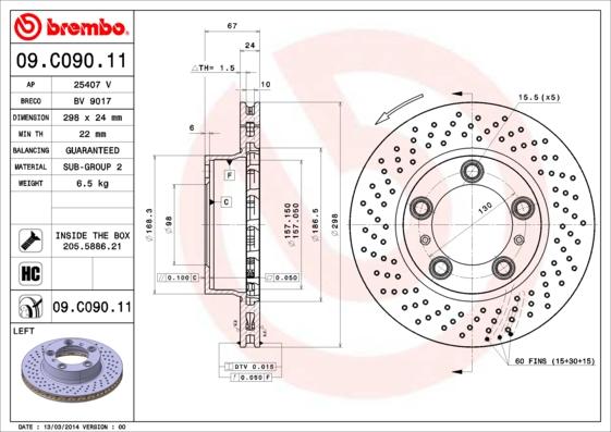 Breco BV 9017 - Тормозной диск autospares.lv