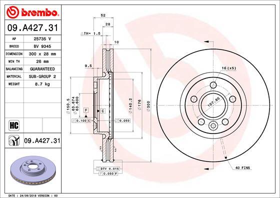 Breco BV 9345 - Тормозной диск autospares.lv