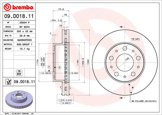 Breco BV 9244 - Тормозной диск autospares.lv