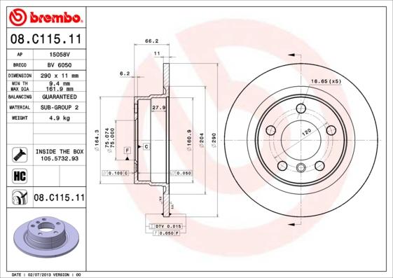 Breco BV 6050 - Тормозной диск autospares.lv