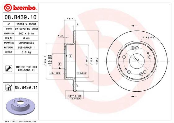 Breco BV 6073 - Тормозной диск autospares.lv