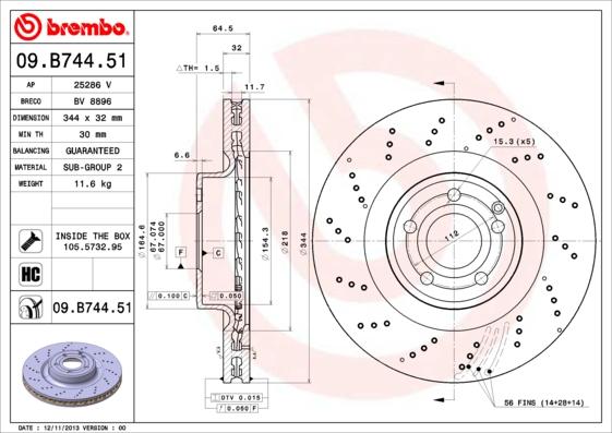 Breco BV 8896 - Тормозной диск autospares.lv
