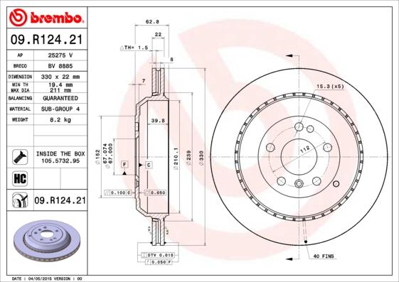 Breco BV 8885 - Тормозной диск autospares.lv