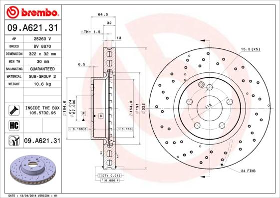 Breco BV 8870 - Тормозной диск autospares.lv