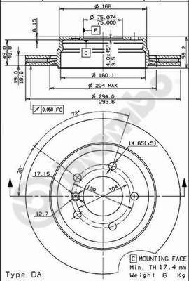 Breco BV 8335 - Тормозной диск autospares.lv