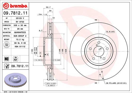 Breco BV 8732 - Тормозной диск autospares.lv