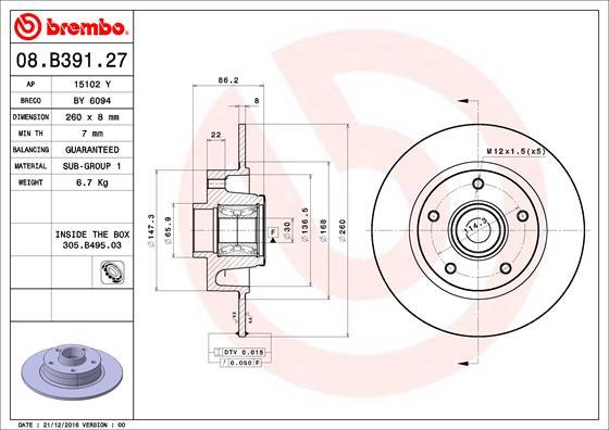 Breco BY 6094 - Тормозной диск autospares.lv