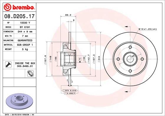 Breco BY 6191 - Тормозной диск autospares.lv