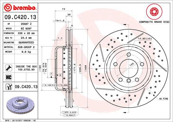 Breco BZ 9297 - Тормозной диск autospares.lv