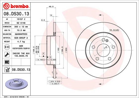 Breco BZ 6149 - Тормозной диск autospares.lv