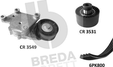 Breda Lorett KCA0030 - Поликлиновый ременный комплект autospares.lv