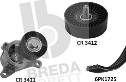 Breda Lorett KCA0022 - Поликлиновый ременный комплект autospares.lv