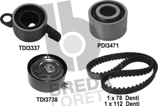 Breda Lorett KCD0743 - Комплект зубчатого ремня ГРМ autospares.lv