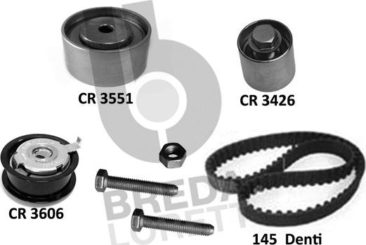 Breda Lorett KCD0780 - Комплект зубчатого ремня ГРМ autospares.lv