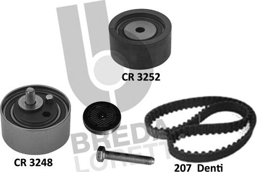 Breda Lorett KCD0771 - Комплект зубчатого ремня ГРМ autospares.lv