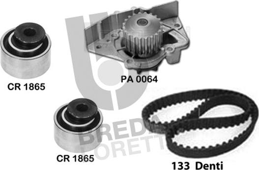 Breda Lorett KPA0114A - Водяной насос + комплект зубчатого ремня ГРМ autospares.lv