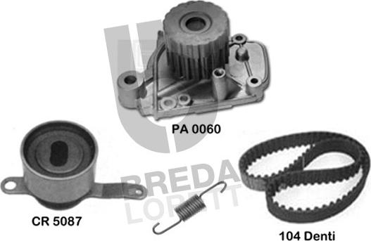 Breda Lorett KPA0176A - Водяной насос + комплект зубчатого ремня ГРМ autospares.lv