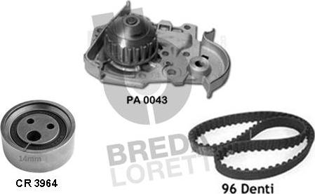 Breda Lorett KPA0371B - Водяной насос + комплект зубчатого ремня ГРМ autospares.lv