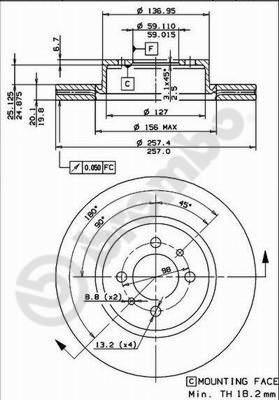 Brembo 09.4768.10 - Тормозной диск autospares.lv