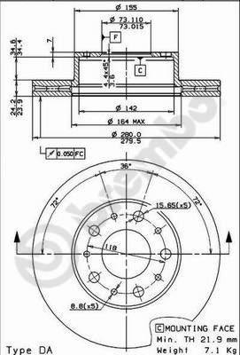 Brembo 09.8931.10 - Тормозной диск autospares.lv