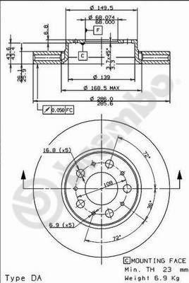 Brembo 09.8633.75 - Тормозной диск autospares.lv