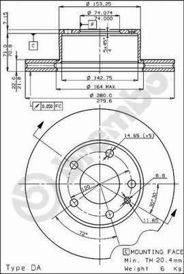 Brembo 09.3949.10 - Тормозной диск autospares.lv