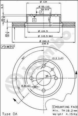 Brembo 09.3023.20 - Тормозной диск autospares.lv