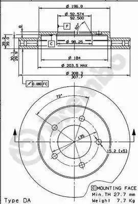 Alpha Brakes HTP-CH-042 - Тормозной диск autospares.lv