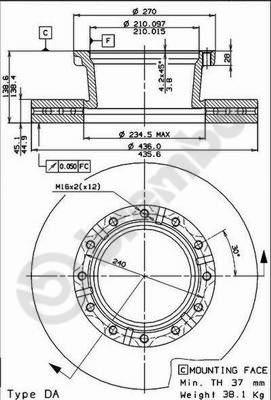 Brembo 09.7183.40 - Тормозной диск autospares.lv