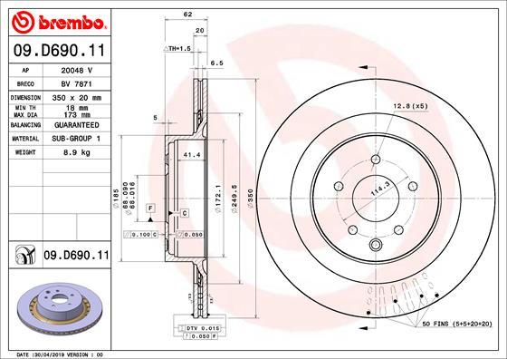 Brembo 09.D690.11 - Тормозной диск autospares.lv